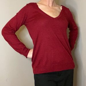 The Limited Large burgundy V-neck sweater